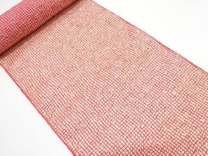 アンティーク　よろけ格子模様織り出し　八寸帯地反物